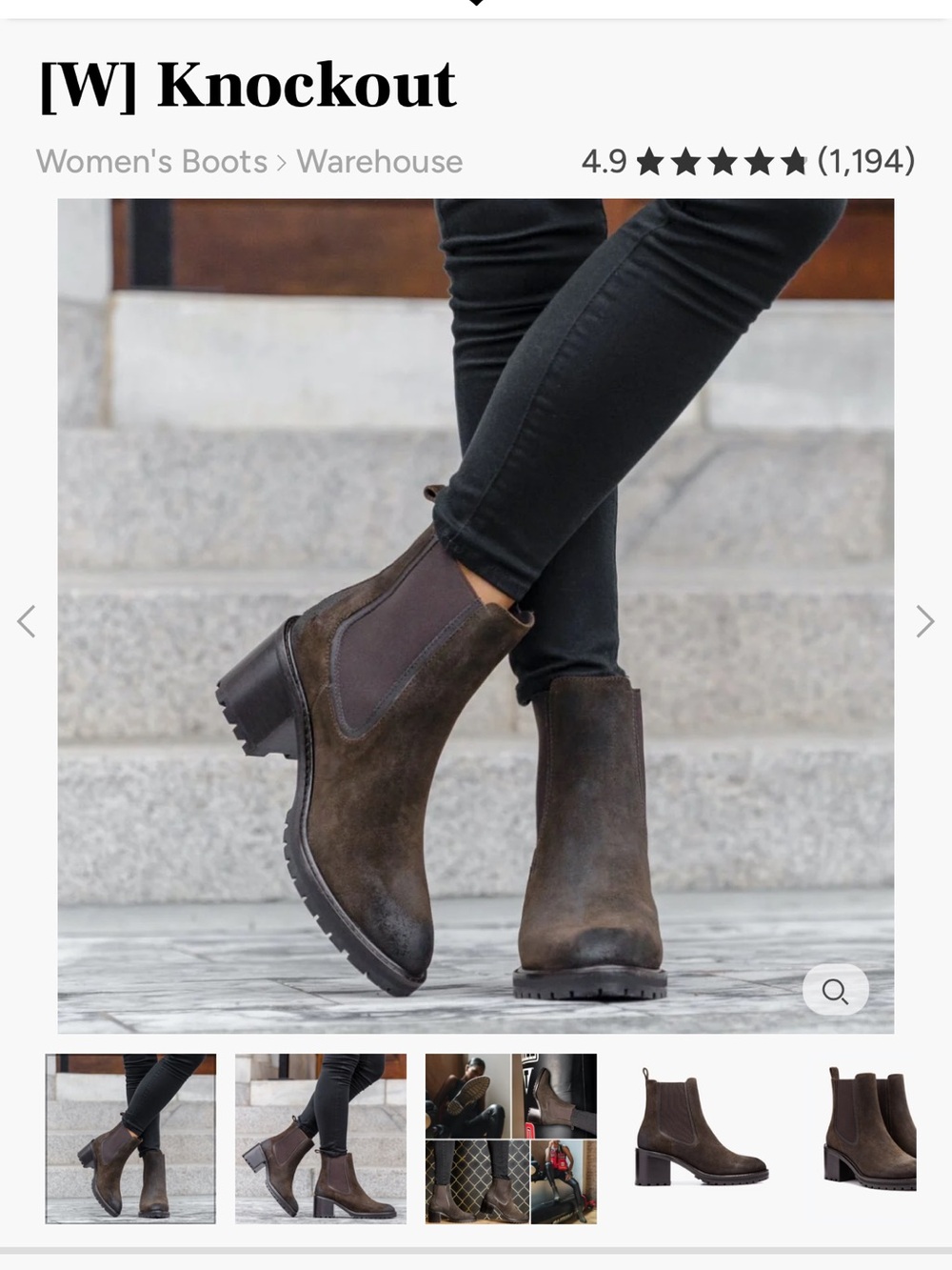 Thursday Boot Company Dark Brown Suede Block Heel Chelsea Boots